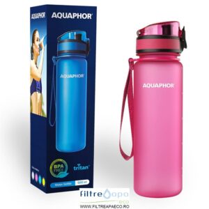 Sticluta Aquaphor din Tritan, capacitate 0,5 l, culoare roz